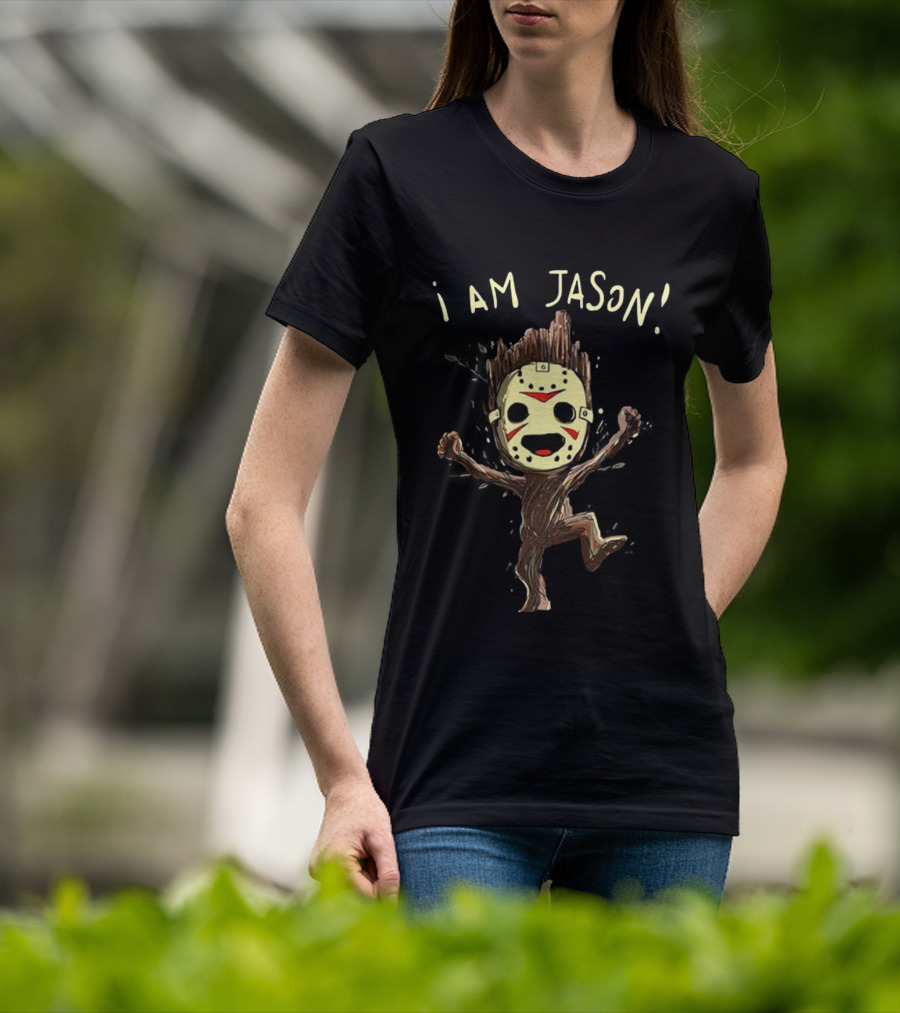 Groot I Am Jason Voorhees Funny Mask Parody T-Shirt