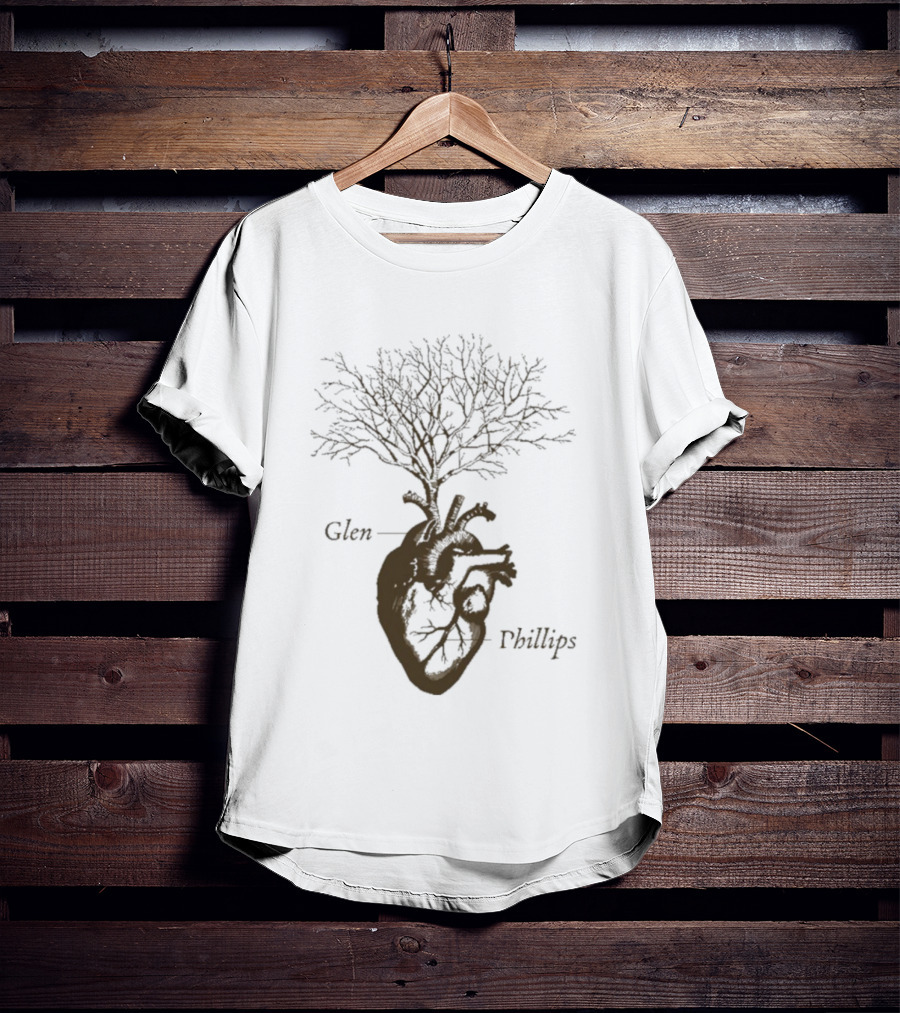 Glen Phillips Wooden Heart Tree Design T-Shirt