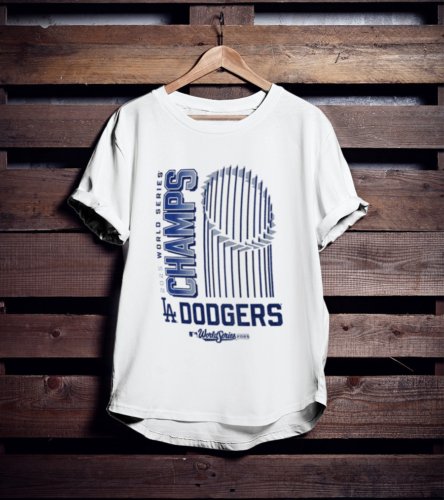 Los Angeles Dodgers 2025 World Series Champs Trophy Logo T-Shirt