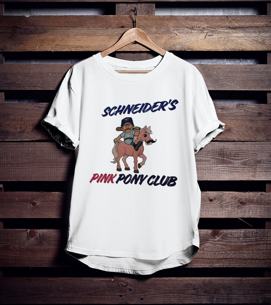 Schneider's Pink Pony Club Toronto Blue Jays Character Riding Cartoon Pony T-Shirt