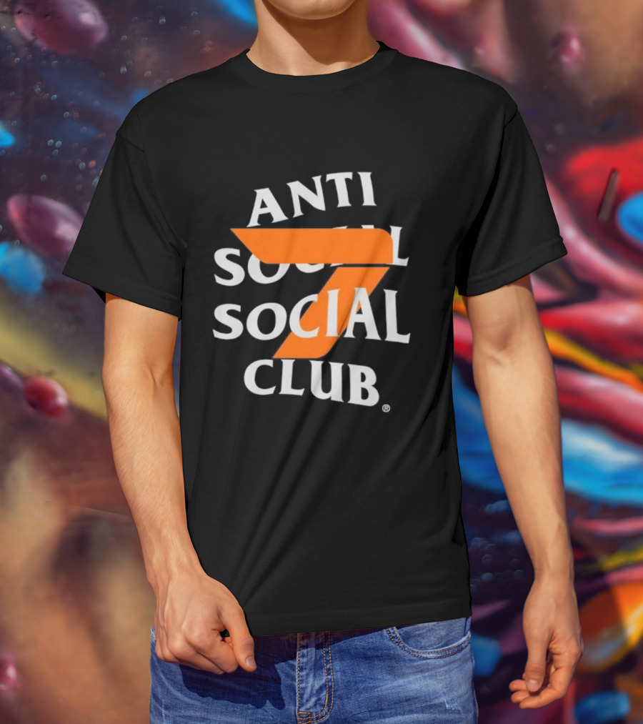 Anti Social Social Club 7 Orange Bold Style T-Shirt