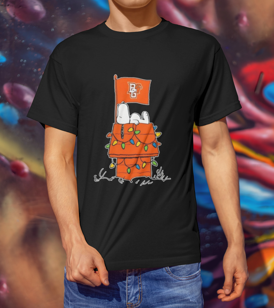 Bowling Green Falcons Snoopy Doghouse Christmas Lights T-Shirt