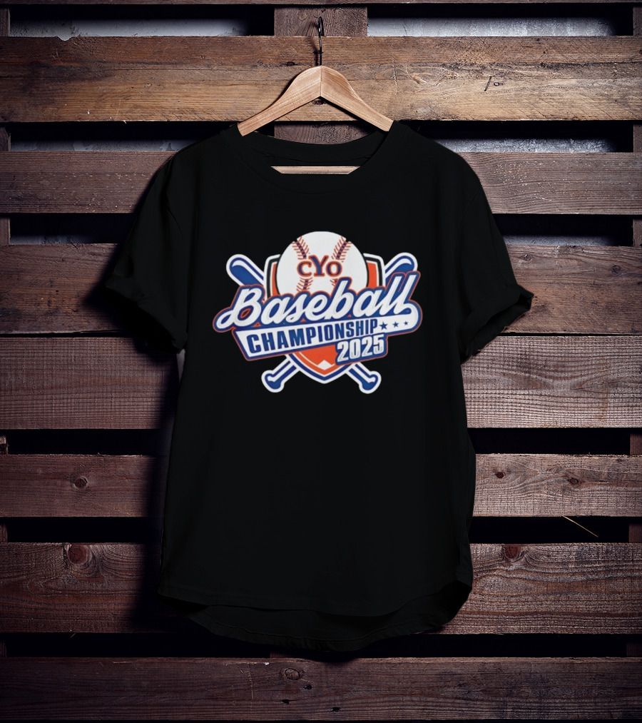 CYO Baseball Championship 2025 Bat And Ball Tournament Shield T-Shirt