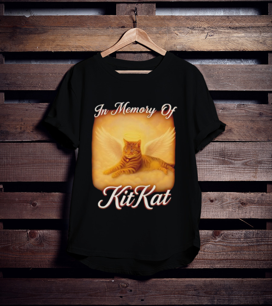 In Memory Of Kit Kat Angel Wings Halo Pet Cat Memorial T-Shirt
