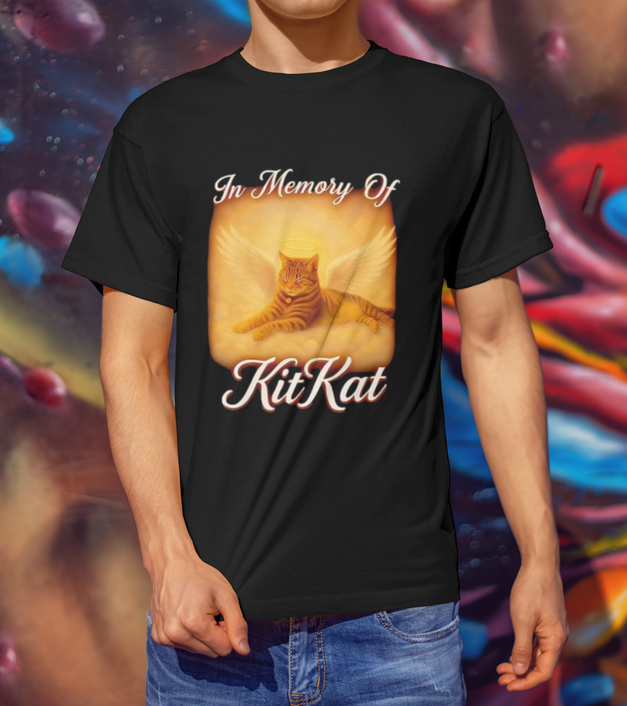 In Memory Of Kit Kat Angel Wings Halo Pet Cat Memorial T-Shirt