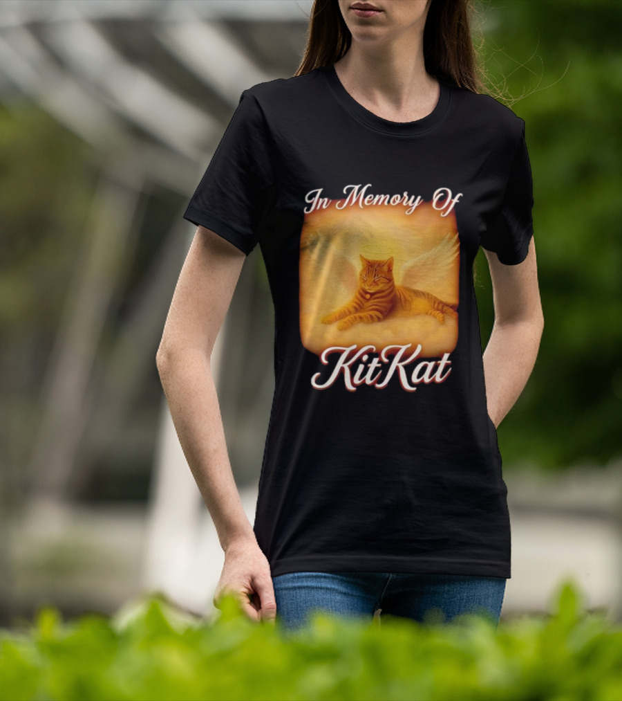 In Memory Of Kit Kat Angel Wings Halo Pet Cat Memorial T-Shirt