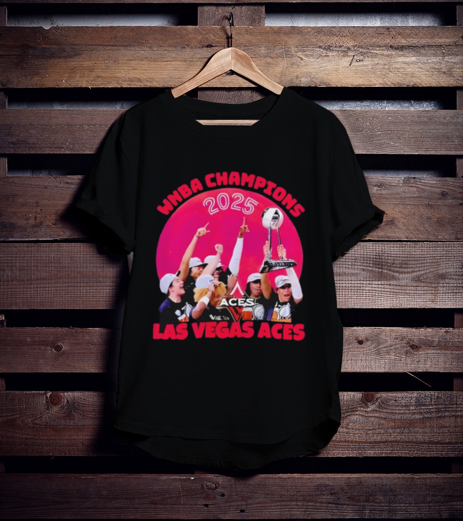 WNBA Champions 2025 Las Vegas Aces Pink Moon Celebration T-Shirt