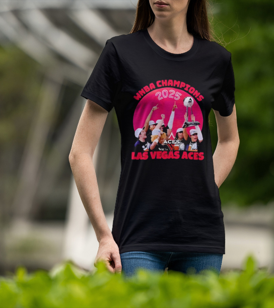 WNBA Champions 2025 Las Vegas Aces Pink Moon Celebration T-Shirt