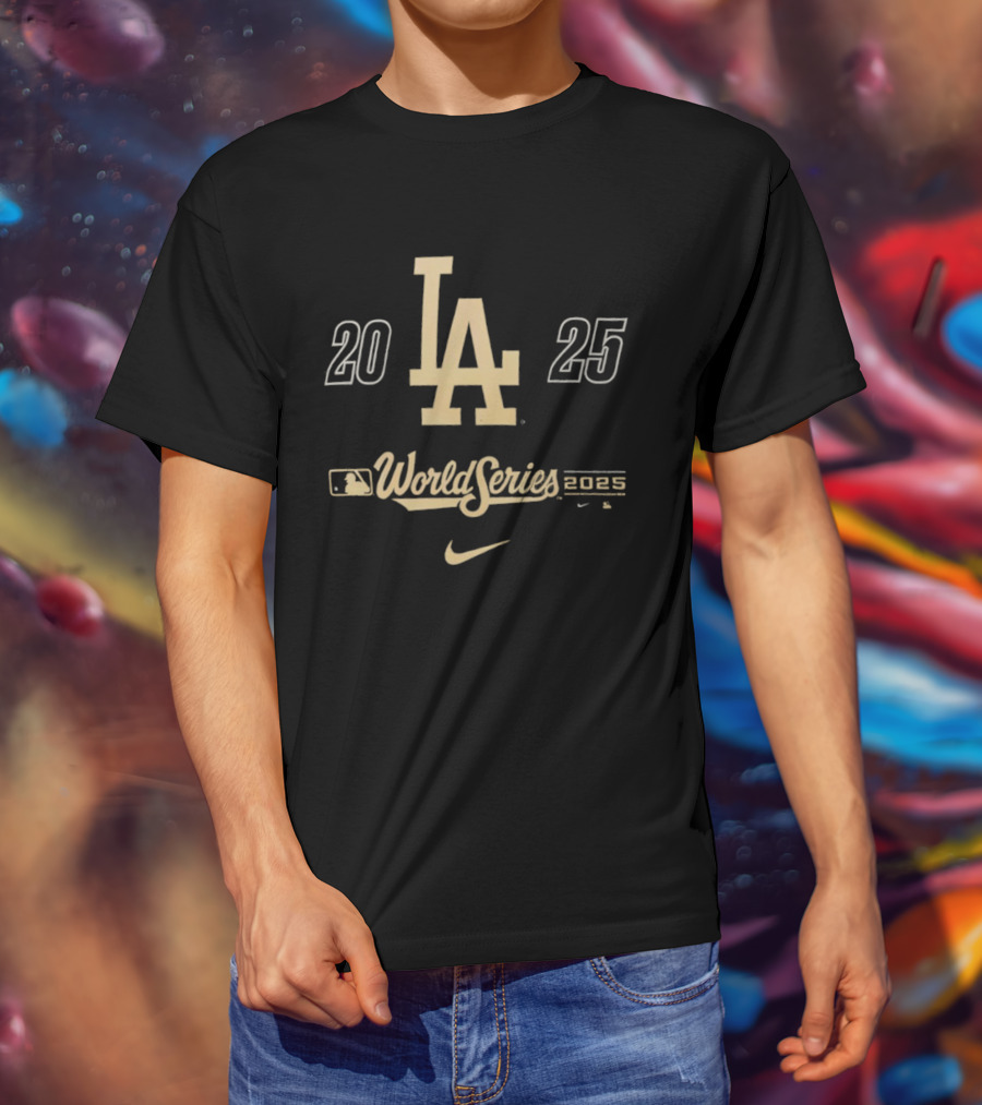 Los Angeles Dodgers 2025 World Series Nike Participant LA Logo T-Shirt