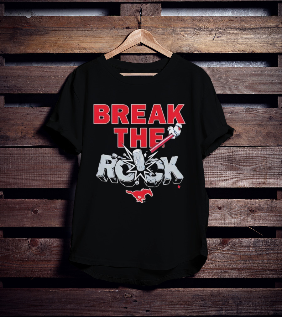 Break The Rock SMU Mustang Football Theme T-Shirt