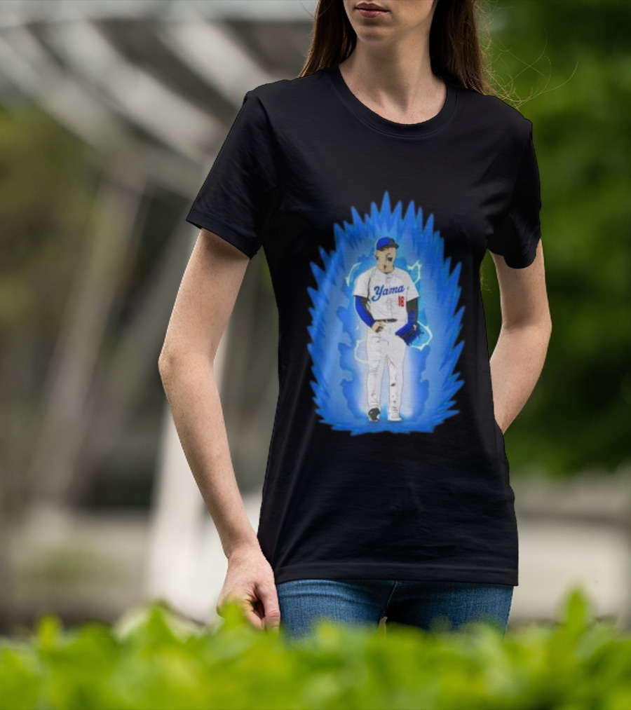 Yoshinobu Yamamoto Super Saiyan Yama 18 Los Angeles Dodgers T-Shirt