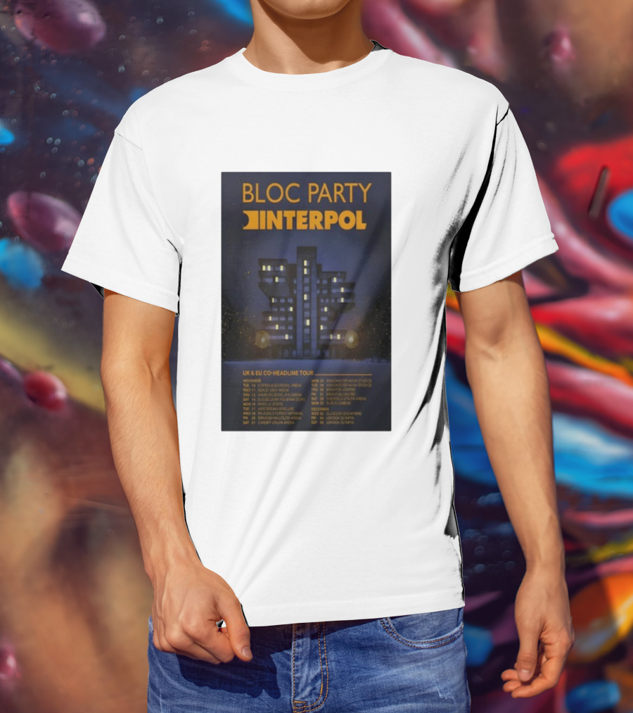 Bloc Party Interpol UK EU Co-Headline Tour November 2026 T-Shirt