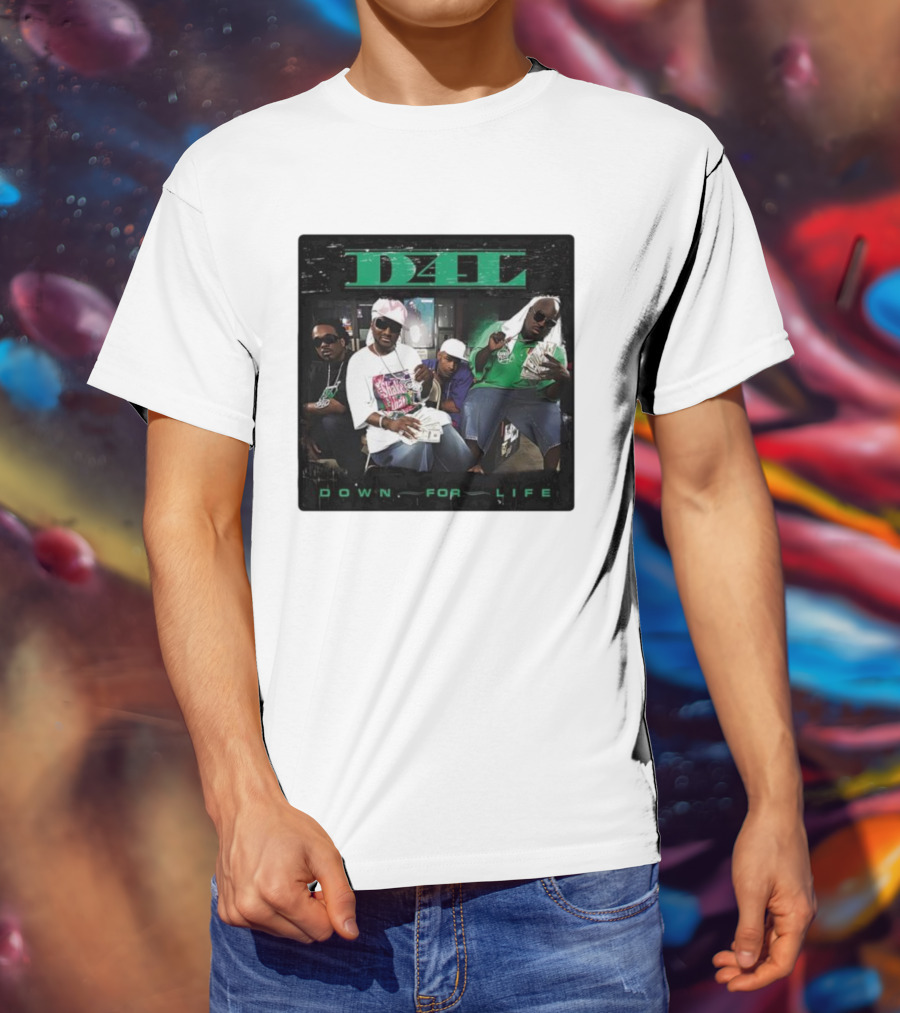 D4L Down For Life Album Cover Crew With Money And Bling T-Shirt