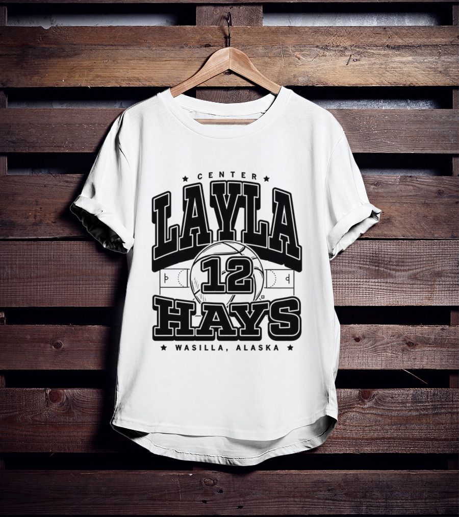 Layla Hays 12 Center Iowa State Cyclones Wasilla Alaska T-Shirt
