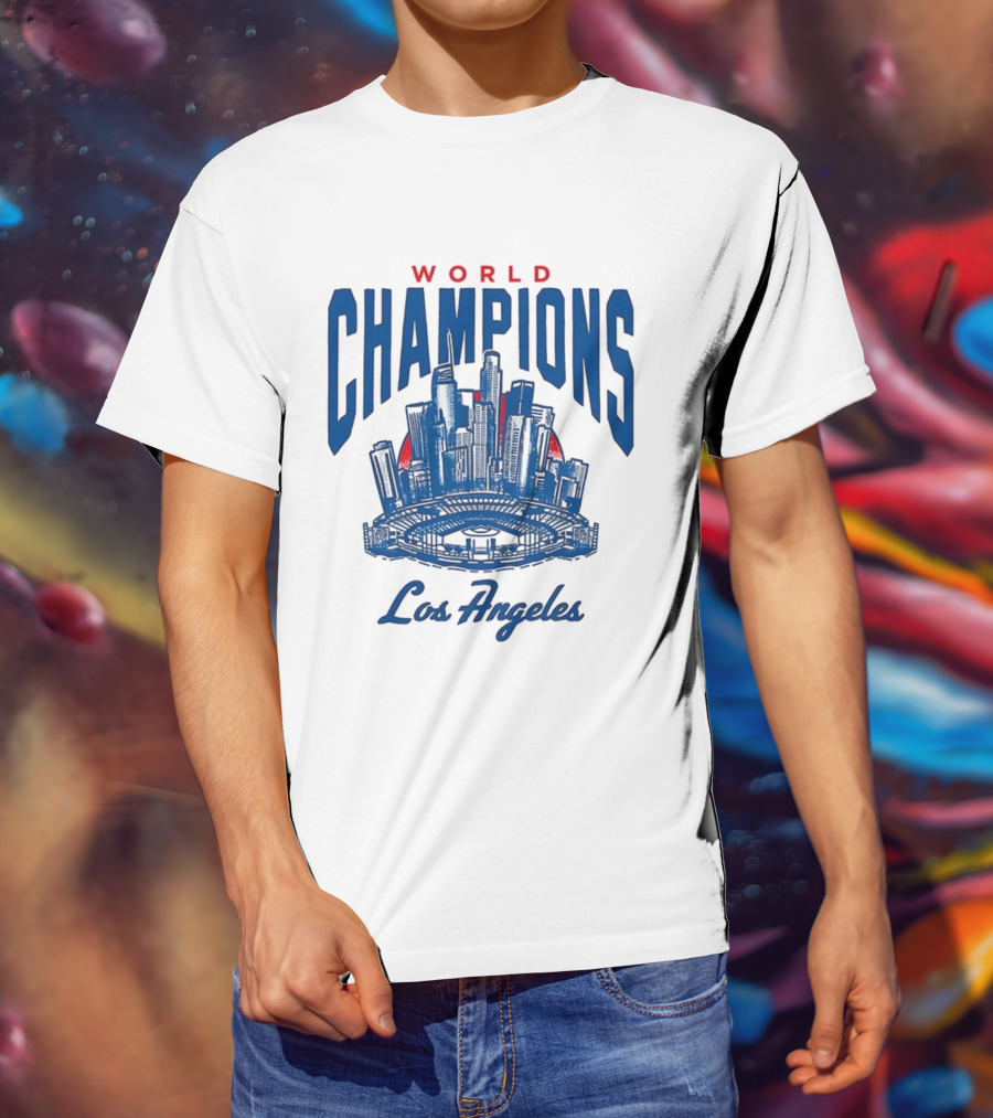 World Champions Los Angeles Dodgers Skyline 2025 T-Shirt
