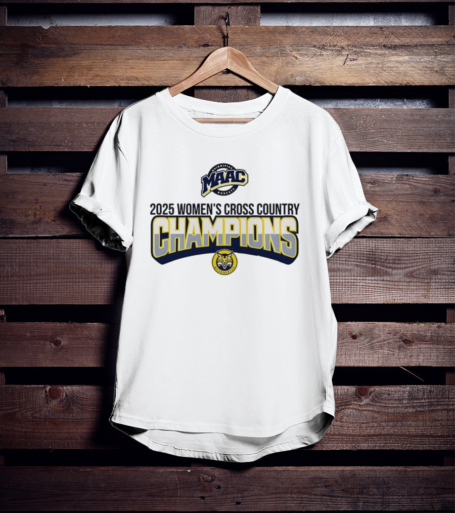 Quinnipiac University 2025 Women's Cross Country Champions MAAC Logo T-Shirt