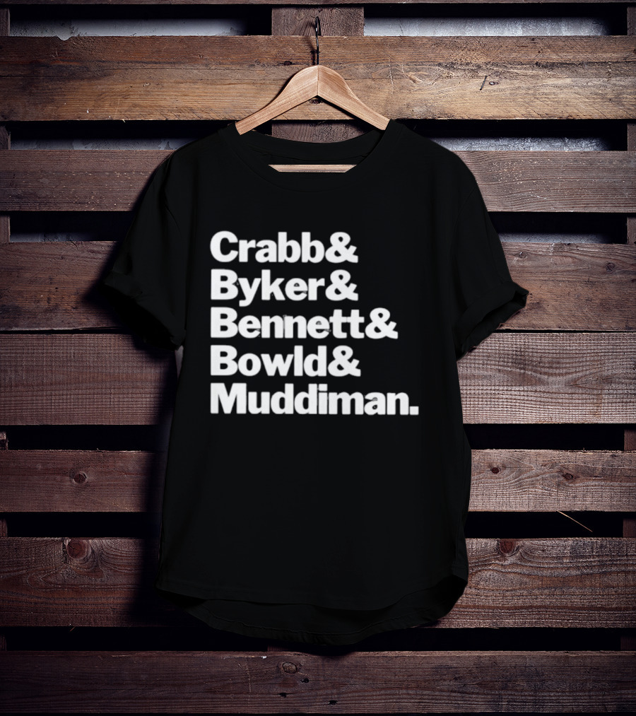 Crabb Byker Bennett Bowld Muddiman Iconic Names List T-Shirt