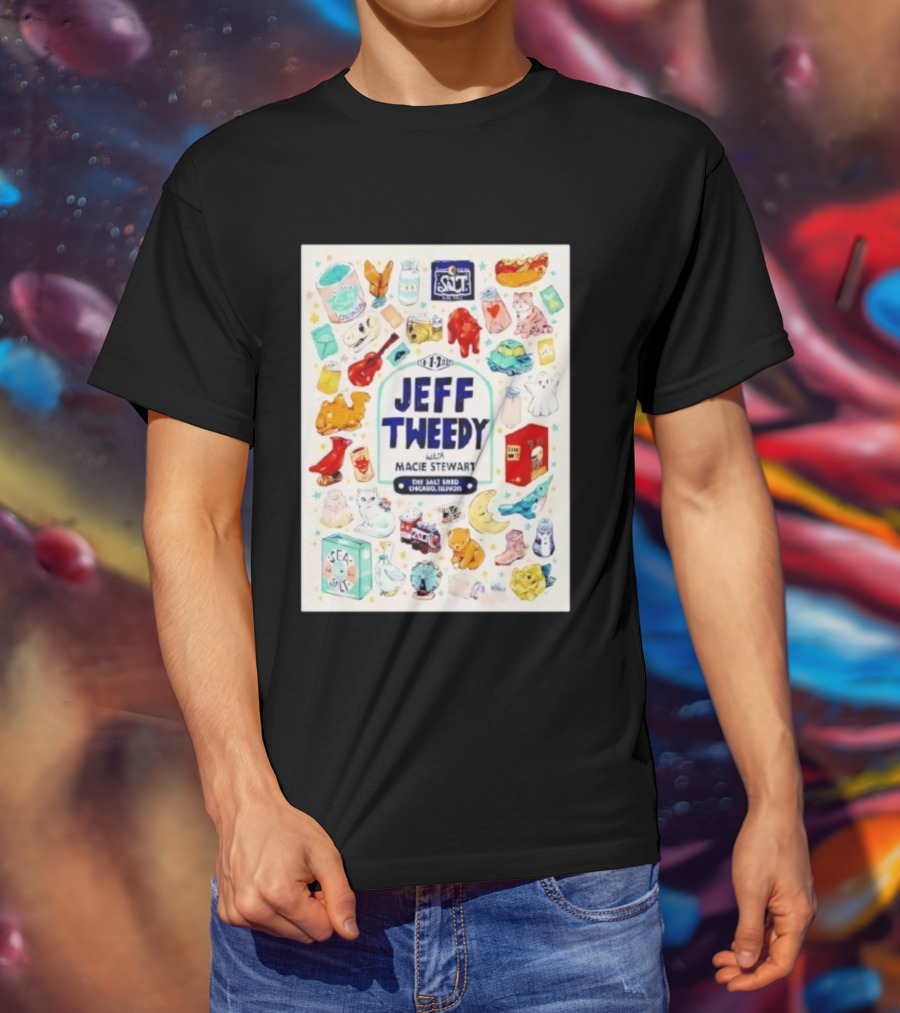 Jeff Tweedy With Macie Stewart The Salt Shed Chicago Illinois November 1 2025 Sea Salt Cats Boots Moon Pizza T-Shirt