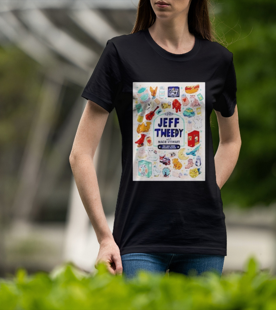 Jeff Tweedy With Macie Stewart The Salt Shed Chicago Illinois November 1 2025 Sea Salt Cats Boots Moon Pizza T-Shirt