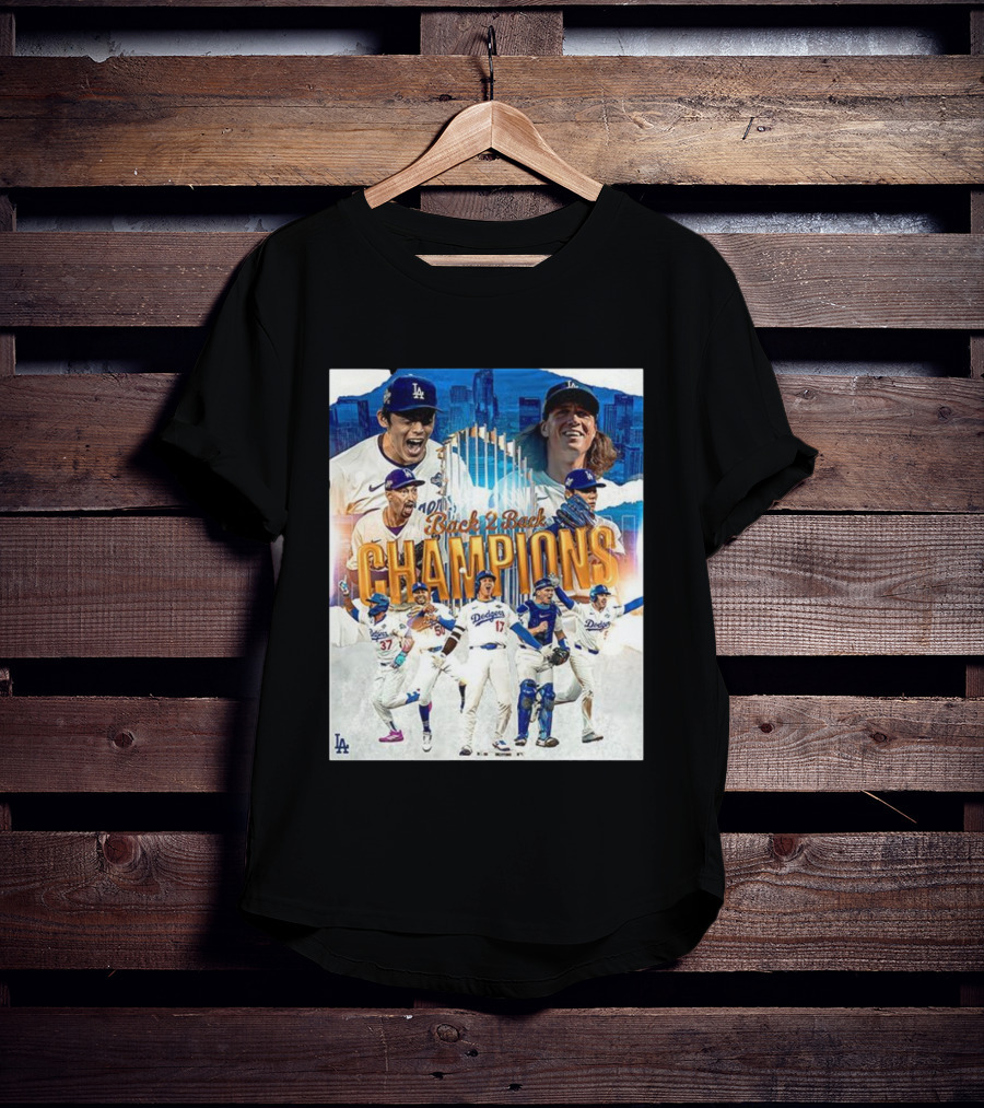 Back 2 Back Champions Los Angeles Dodgers 2025 Celebration T-Shirt