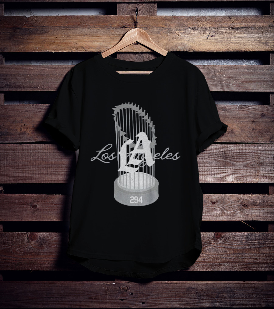 Los Angeles Dodgers LA 294 World Champs Trophy T-Shirt