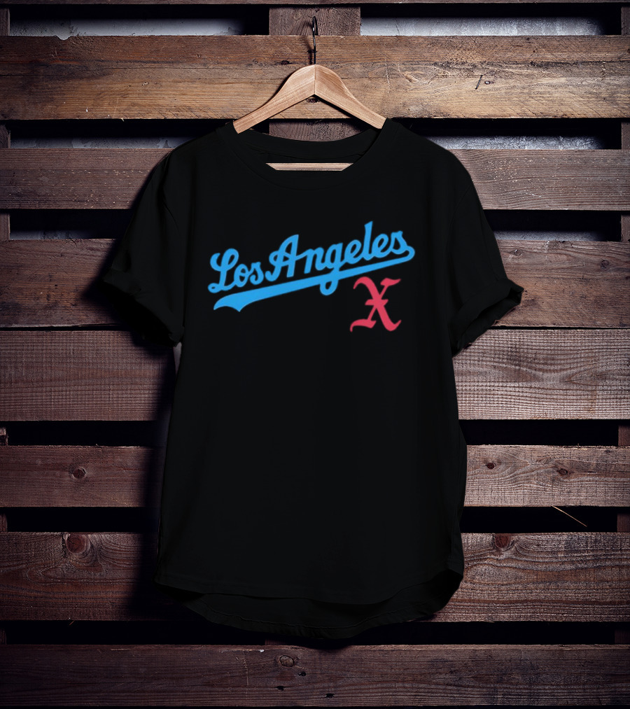 Los Angeles Crossed Red X Baseball Style T-Shirt