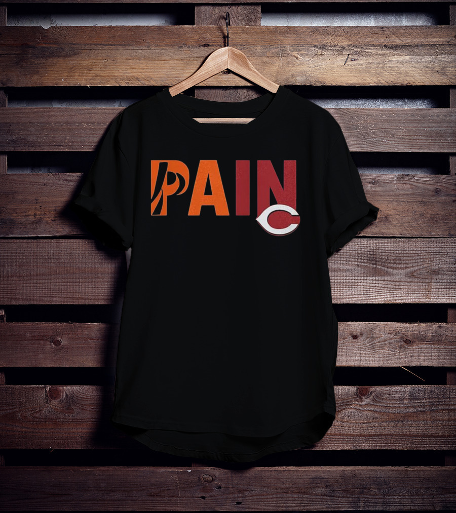 PAIN Cincinnati Reds Chicago Bears Collaboration T-Shirt