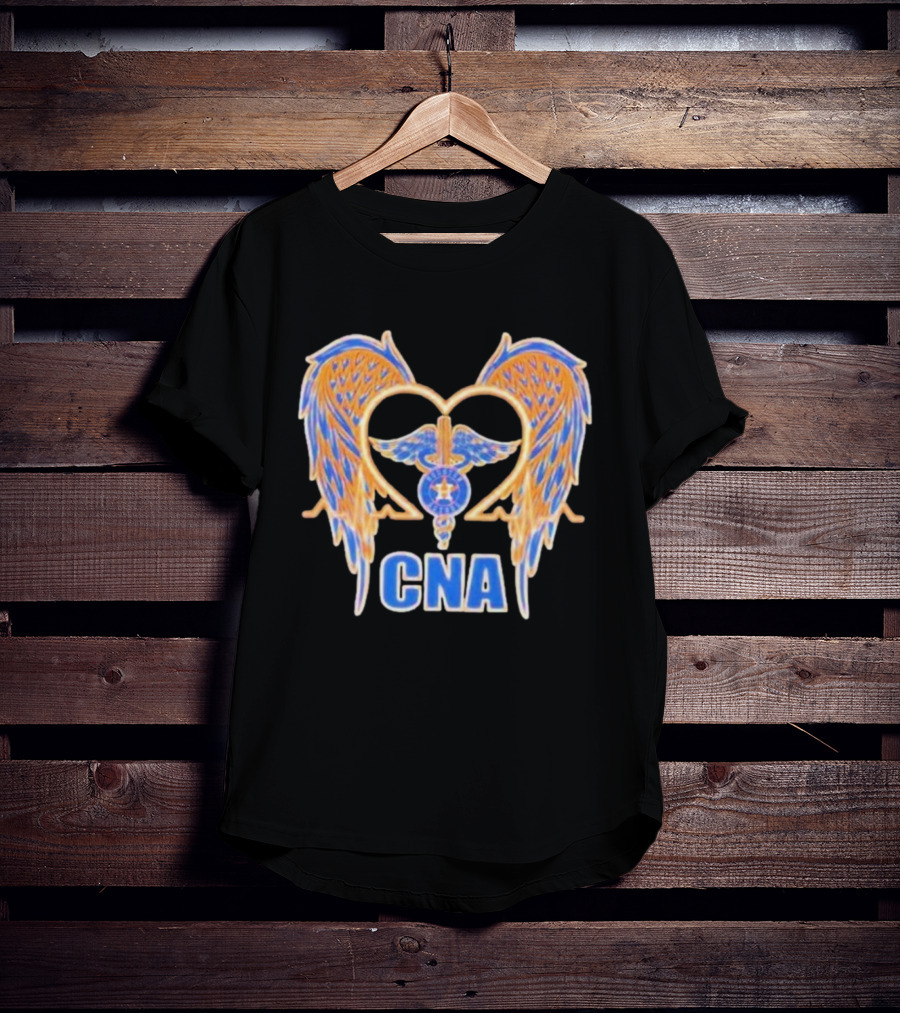 Houston Astros Wings Heart CNA Orange Blue T-Shirt