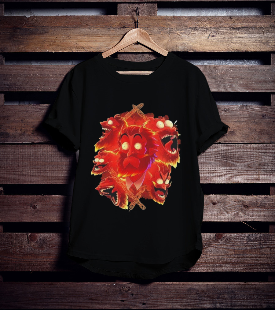 Legends Of Avantris Gideon Laughing Fiery Demon Faces T-Shirt