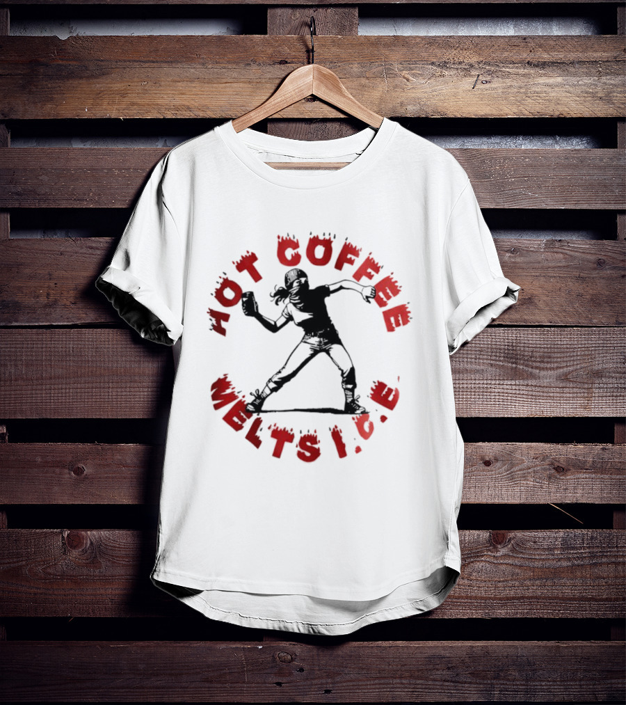 Hot Coffee Melts ICE Roller Derby Girl T-Shirt