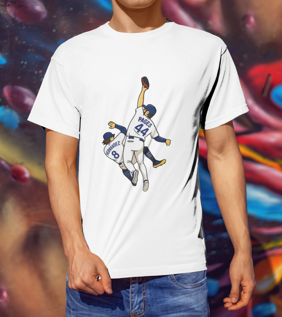 Pages Hernandez 9th Inning Catch World Series Dodgers 44 Number 8 Baseball T-Shirt