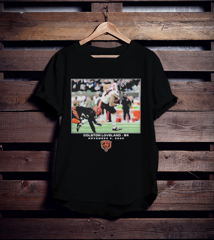 Colston Loveland #84 Chicago Bears NFL Week 8 November 2 2025 T-Shirt