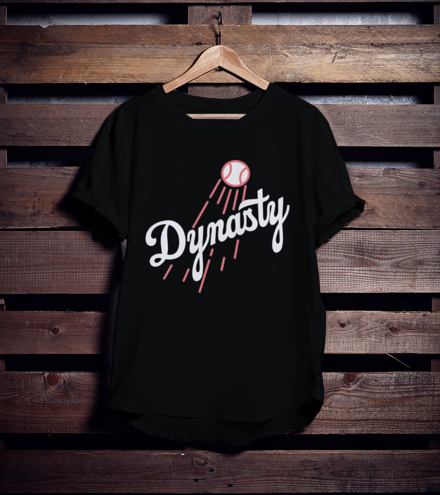 Dynasty Baseball Script With Red Streaked Ball T-Shirt