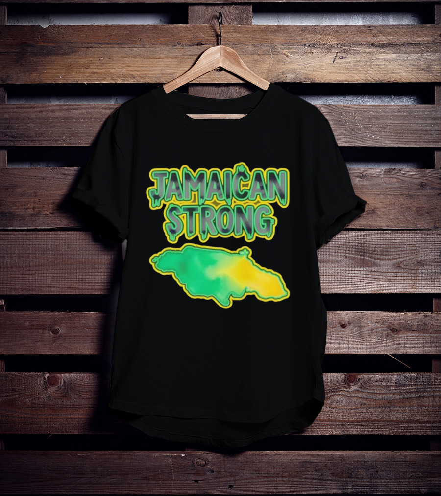 Jamaican Strong Watercolor Country Map T-Shirt