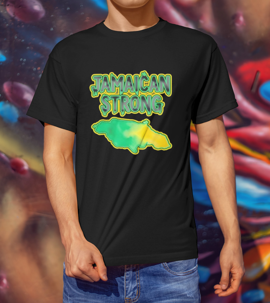 Jamaican Strong Watercolor Country Map T-Shirt