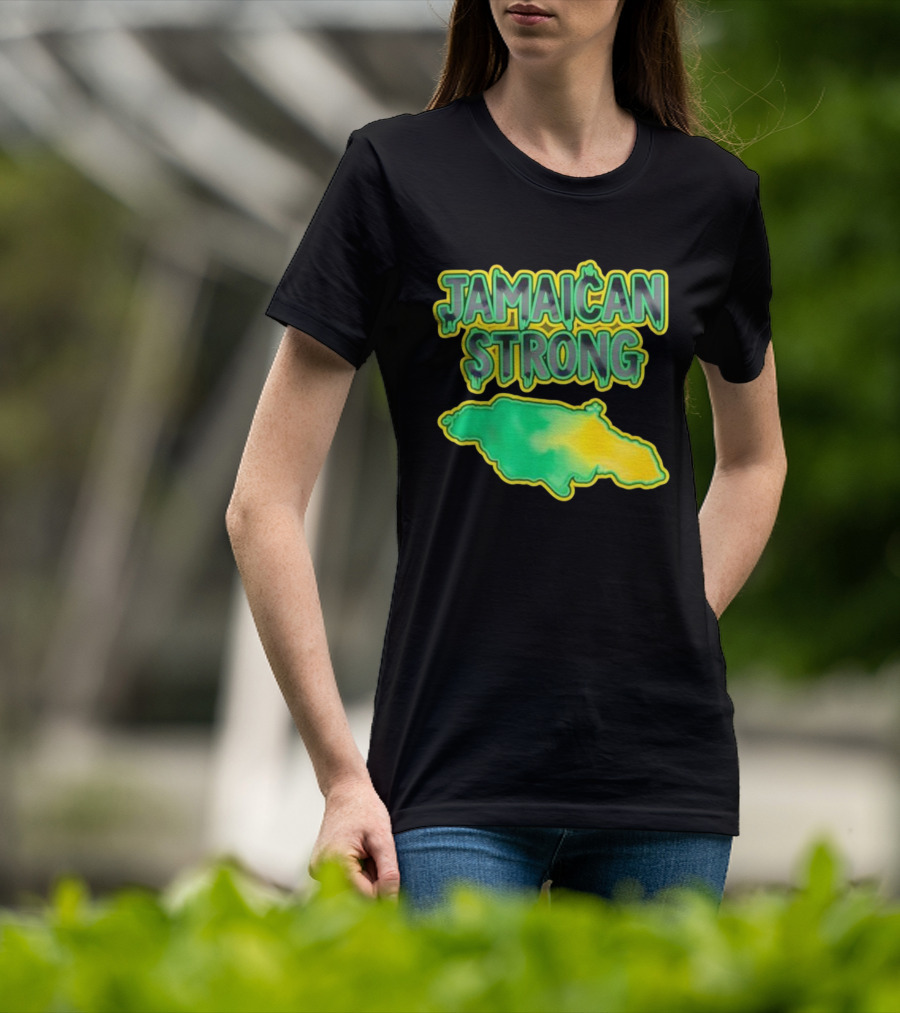 Jamaican Strong Watercolor Country Map T-Shirt