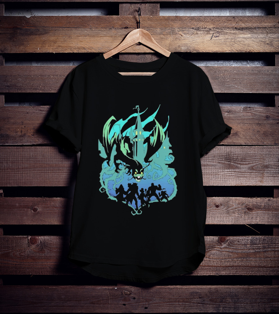 Legends Of Avantris Witchlight Jabberwock Fantasy Tower And Dragon Scene T-Shirt