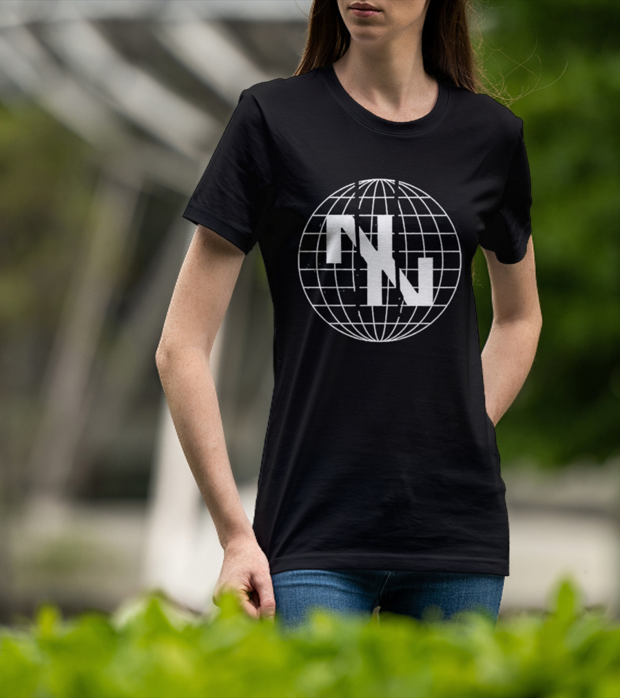 Now Now Digital World Globe Grid Overlay Design T-Shirt