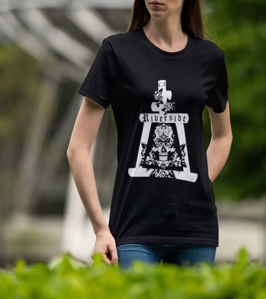 Riverside California Mission Inn Bell Skull Design T-Shirt