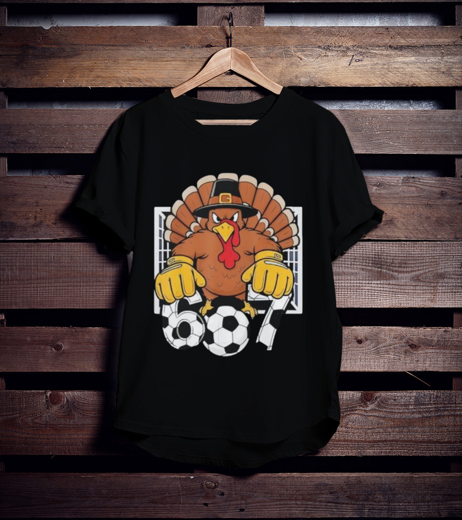 Turkey Soccer Goalie 67 Six Seven Boys Thanksgiving T-Shirt