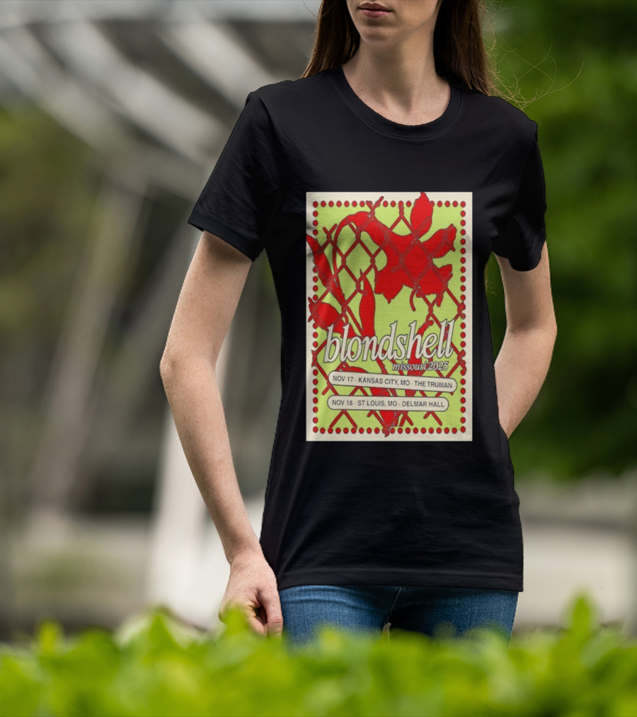 Blondshell Missouri 2025 Tour Kansas City St Louis Nov 17 The Truman Nov 18 Delmar Hall T-Shirt