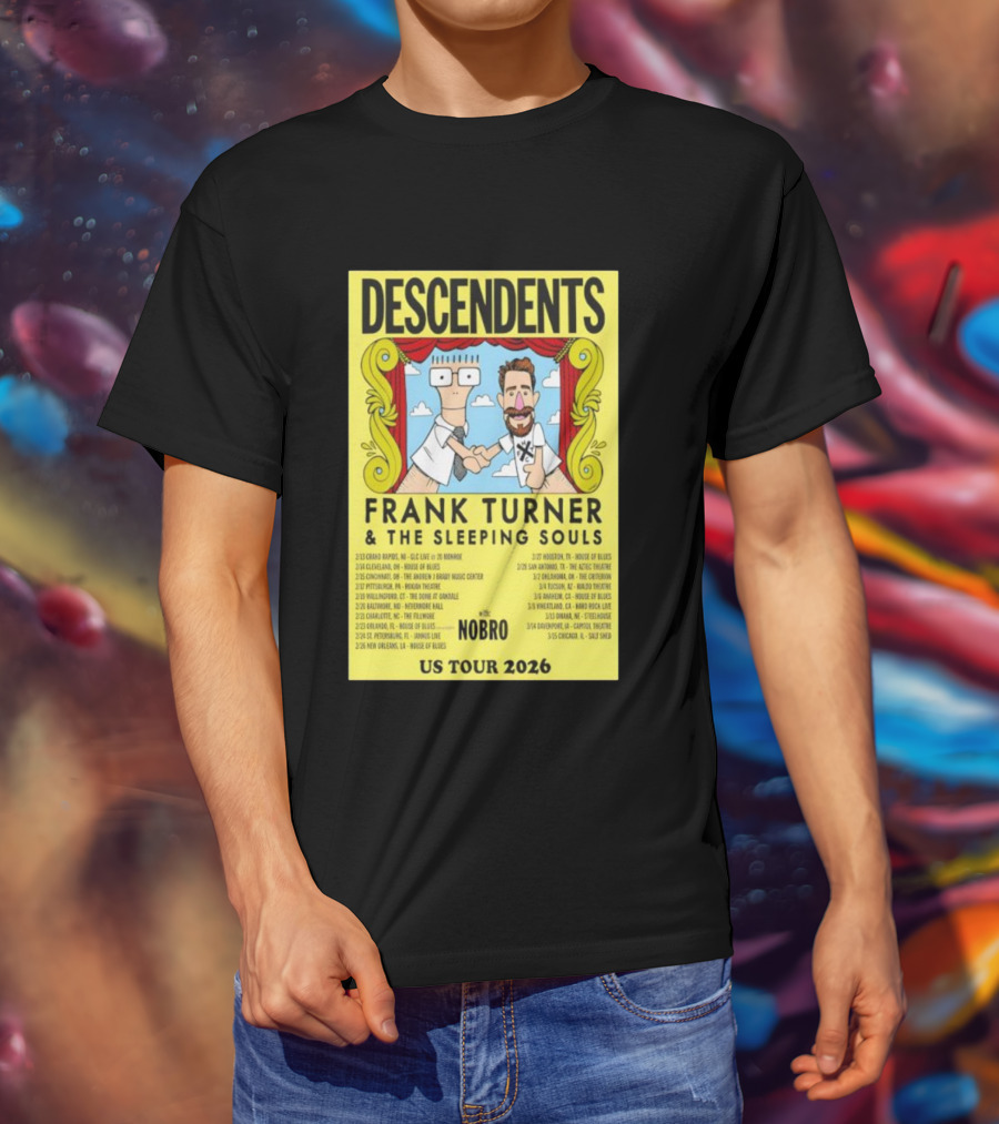 Descendents Frank Turner & The Sleeping Souls NOBRO US Tour 2026 With Concert Dates T-Shirt