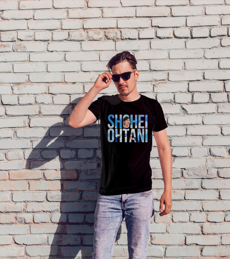Shohei Ohtani Let's Go Dodgers With Blue Sky Letters T-Shirt