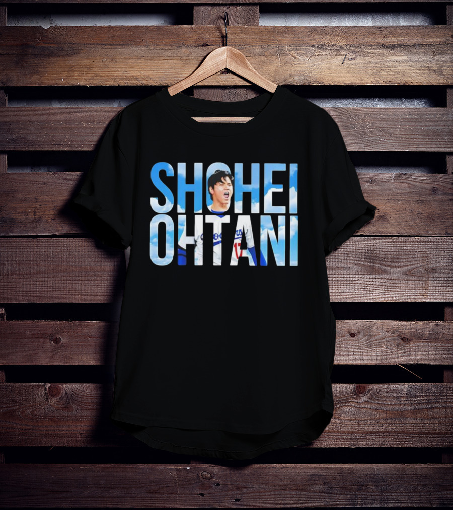 Shohei Ohtani Let's Go Dodgers With Blue Sky Letters T-Shirt