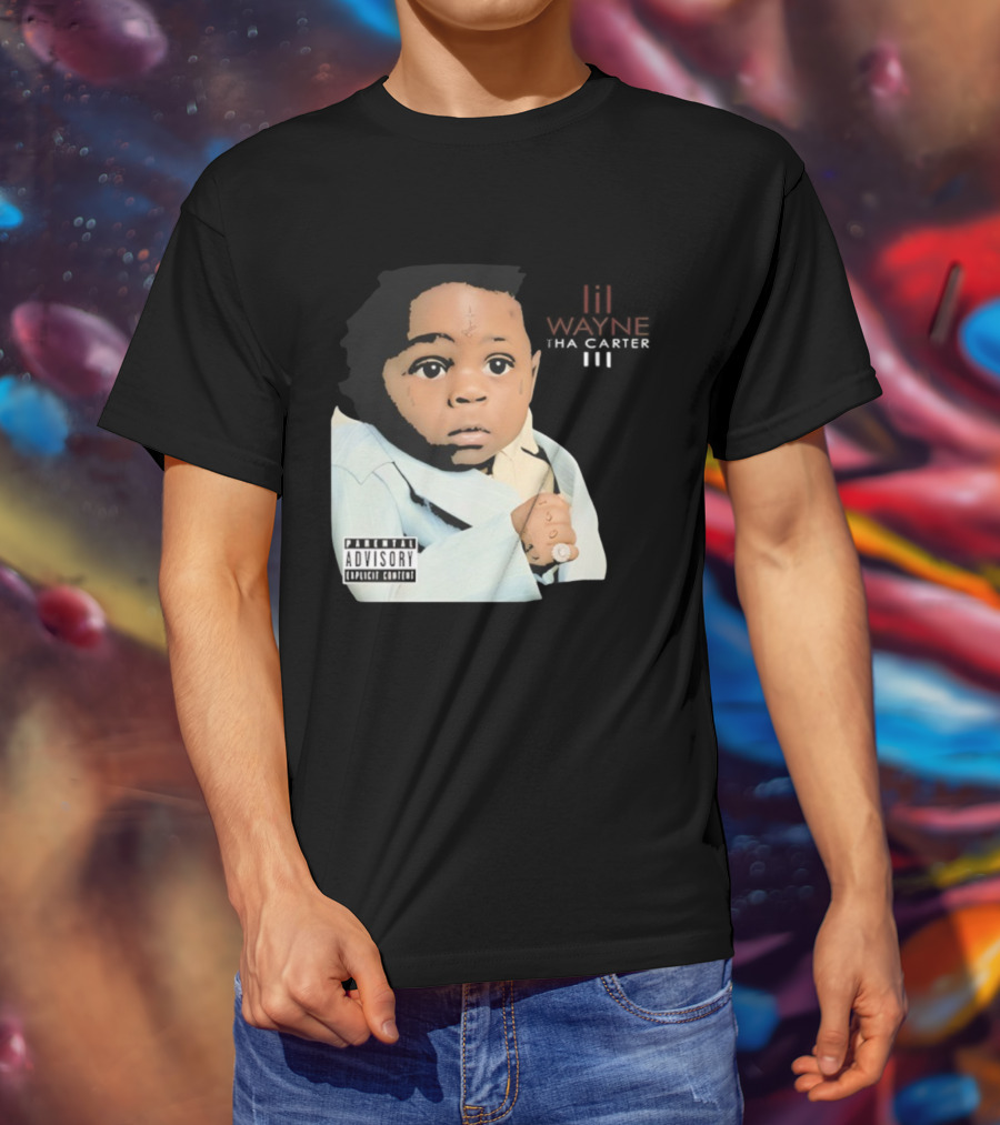 Lil Wayne Tha Carter III Album Cover Baby With Parental Advisory Explicit Content T-Shirt