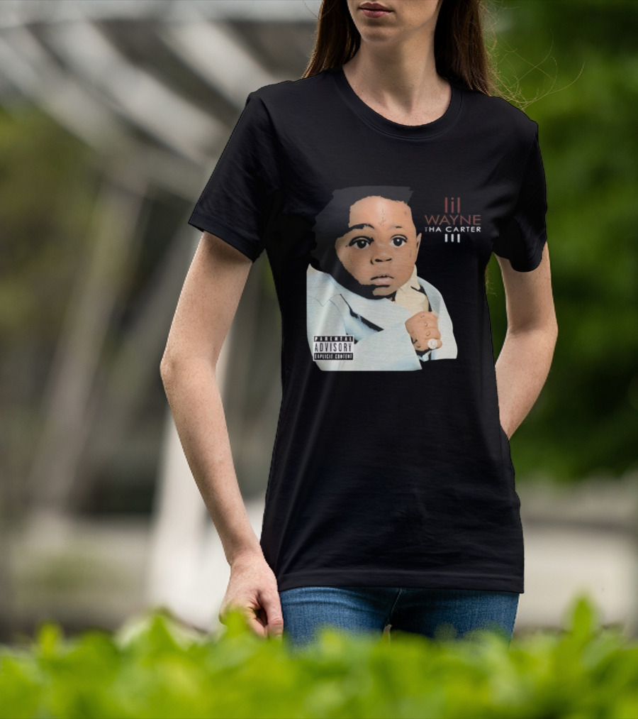 Lil Wayne Tha Carter III Album Cover Baby With Parental Advisory Explicit Content T-Shirt