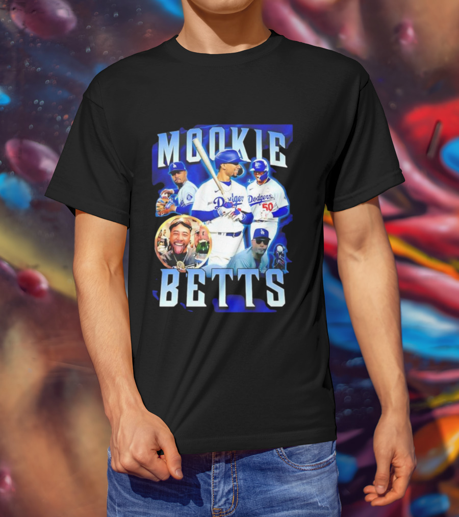 Mookie Betts LA Dodgers Player Collage T-Shirt