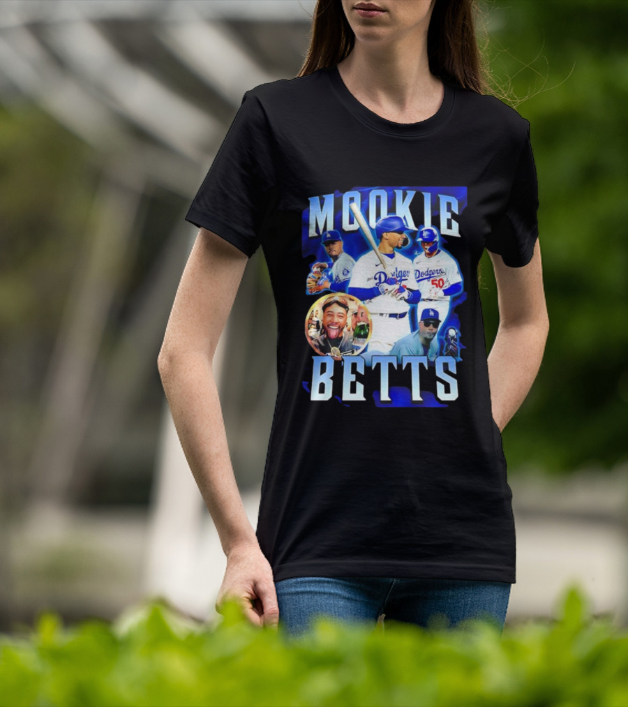 Mookie Betts LA Dodgers Player Collage T-Shirt