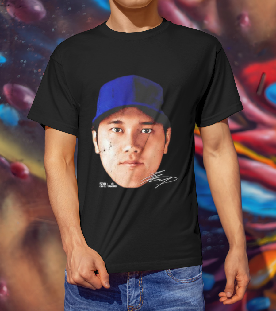 Shohei Ohtani Los Angeles Vintage Head Signature T-Shirt