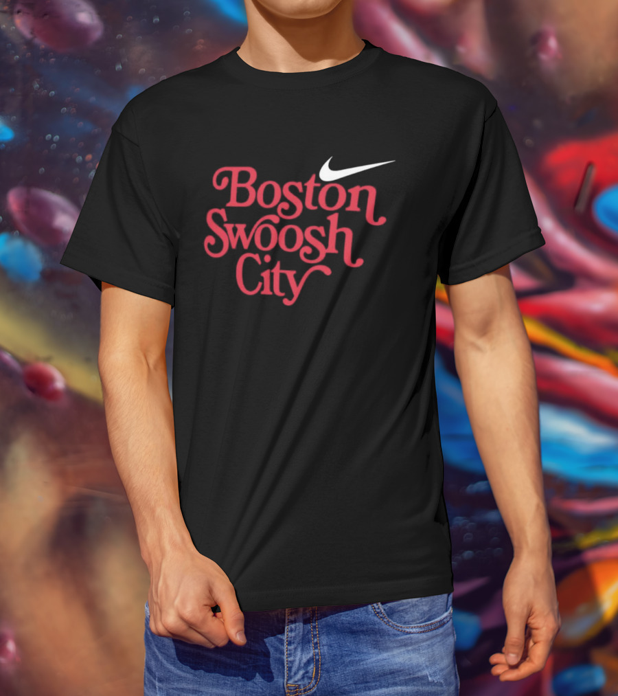 Boston Swoosh City Sportswear Iconic Nike Style T-Shirt